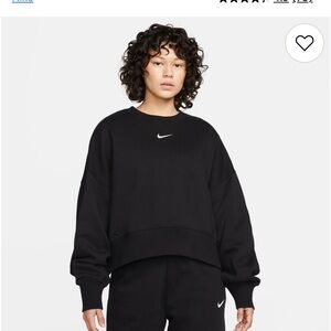 Nike Black Crop Crewneck Sweatshirt